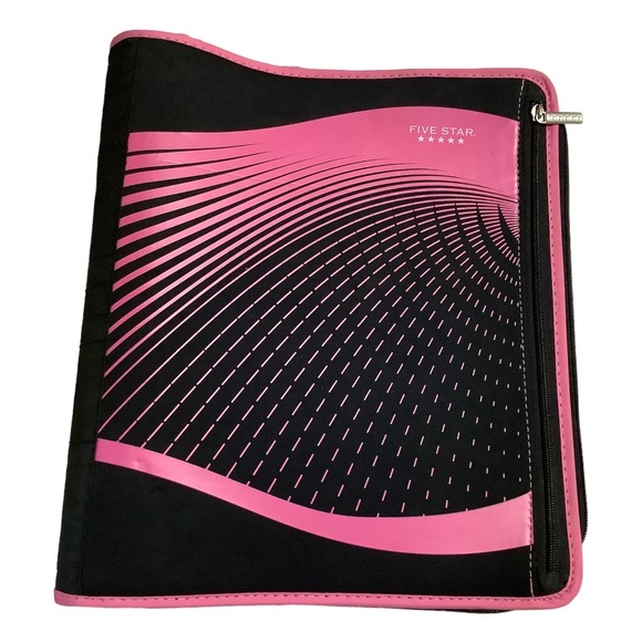 Vtg 90s Five Star Red 2" Ring Zipper Pen Pencil Pocket Binder Trapper Keeper EUC - Picture 1 of 5